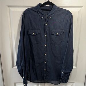 Guess Blue Casual Button Down Shirt with Long Sleeves